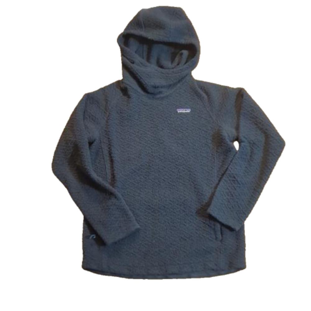 Patagonia Diamond Capra Small Fleece Hoody Navy Blue Women’s EUC